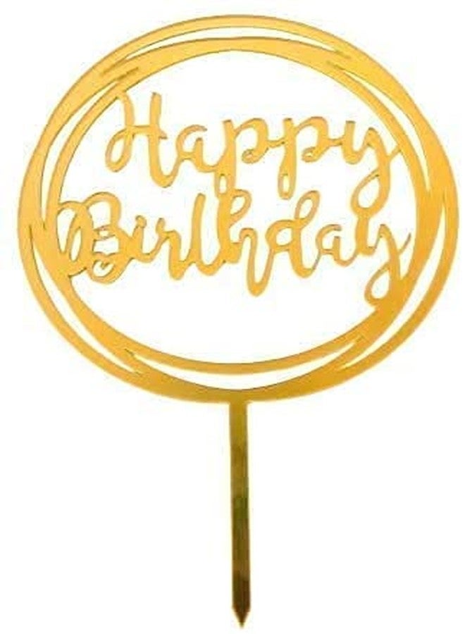 Luxaar Golden Happy Birthday Cake Topper for Birthday Decoration/Happy Birthday Party Cake Decoration Item/Special Cake Decoration for Girls/Boys/Kids/Wife/Husband - Pack of 1 - Image 1